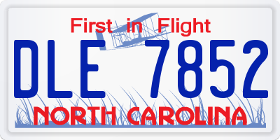 NC license plate DLE7852