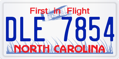 NC license plate DLE7854