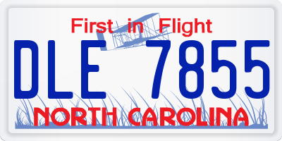 NC license plate DLE7855