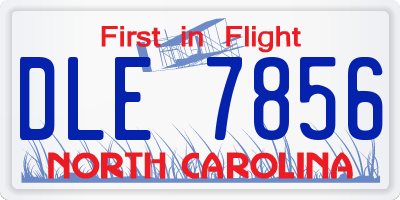 NC license plate DLE7856