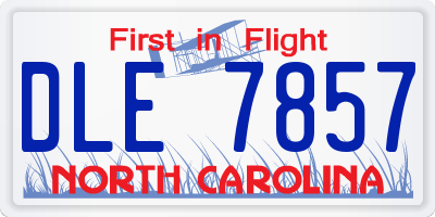 NC license plate DLE7857