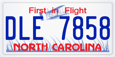 NC license plate DLE7858
