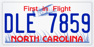 NC license plate DLE7859