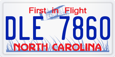 NC license plate DLE7860