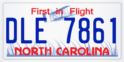 NC license plate DLE7861