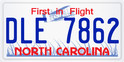 NC license plate DLE7862