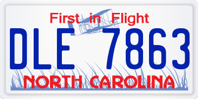 NC license plate DLE7863