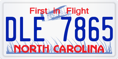 NC license plate DLE7865