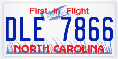 NC license plate DLE7866