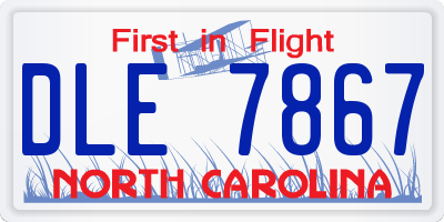 NC license plate DLE7867