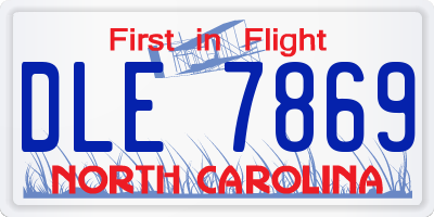 NC license plate DLE7869