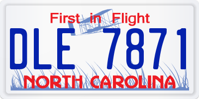 NC license plate DLE7871