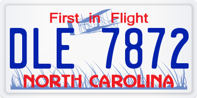 NC license plate DLE7872