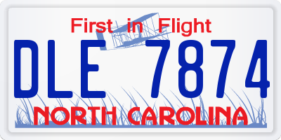 NC license plate DLE7874