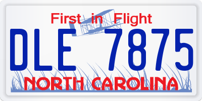 NC license plate DLE7875