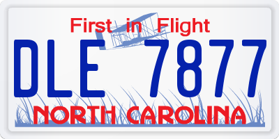 NC license plate DLE7877