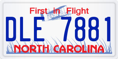 NC license plate DLE7881