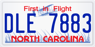 NC license plate DLE7883