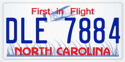 NC license plate DLE7884