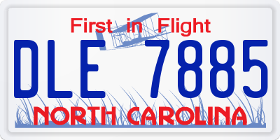 NC license plate DLE7885