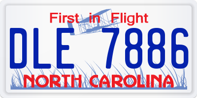 NC license plate DLE7886