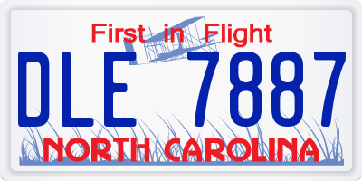 NC license plate DLE7887