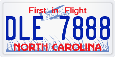 NC license plate DLE7888
