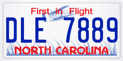 NC license plate DLE7889