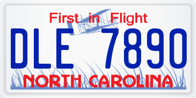 NC license plate DLE7890
