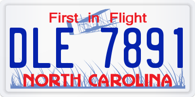 NC license plate DLE7891