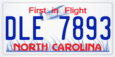 NC license plate DLE7893