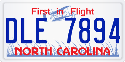 NC license plate DLE7894