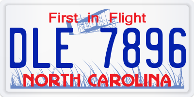 NC license plate DLE7896