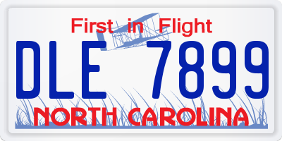 NC license plate DLE7899