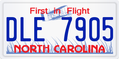 NC license plate DLE7905