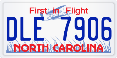 NC license plate DLE7906