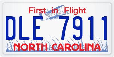 NC license plate DLE7911