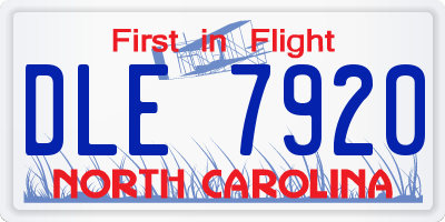 NC license plate DLE7920