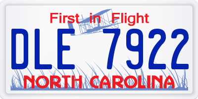 NC license plate DLE7922