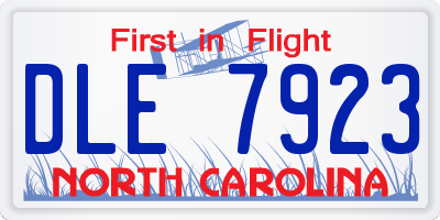 NC license plate DLE7923
