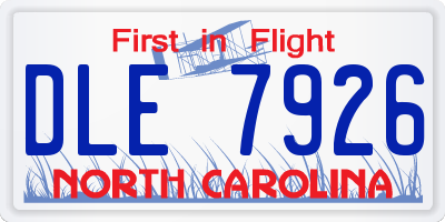 NC license plate DLE7926