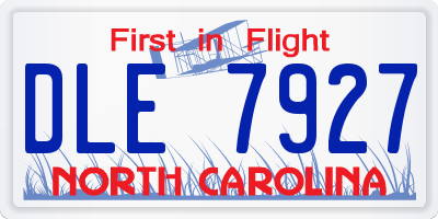 NC license plate DLE7927