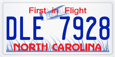NC license plate DLE7928