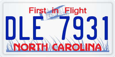 NC license plate DLE7931