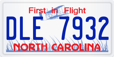 NC license plate DLE7932