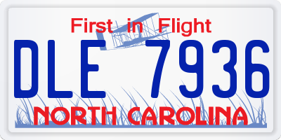 NC license plate DLE7936