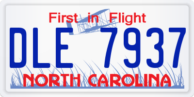 NC license plate DLE7937
