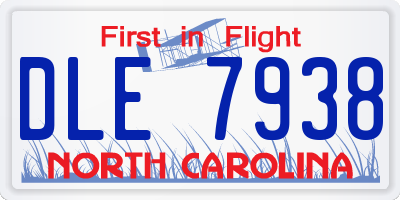 NC license plate DLE7938