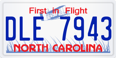 NC license plate DLE7943