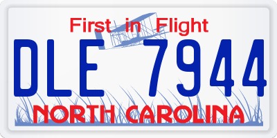 NC license plate DLE7944